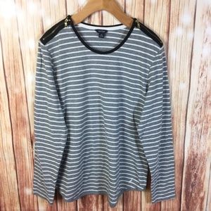 NAUTICA Top Striped Long Sleeve Gold Zipper